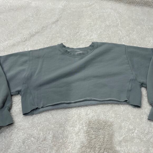 TNA Sweaters - Aritzia Womens TNA Cozy AF Cropped Sweater in Light Blue Sz 1 Clean Minimalist